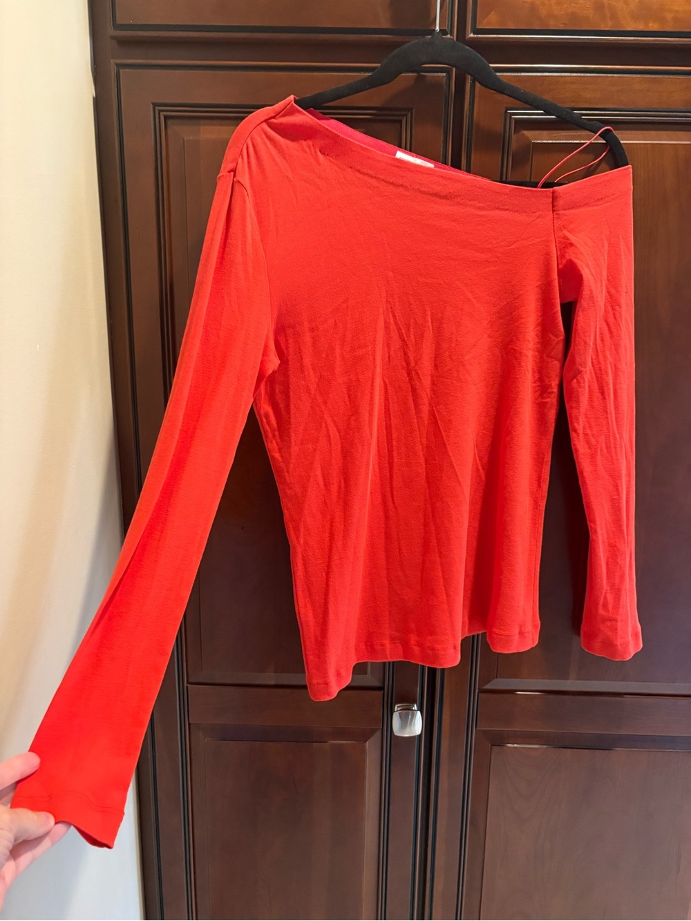 Rosetta Getty Long Sleeve Asymmetric Neck T-shirt - S